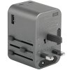 ENERGEA ład. siec. 1xUSB+2xUSB-CPD-PPS-QC 3.0 65W 1A2C adapter 4w1 US/UA/EU/UK szary/gunmetal Travelworld Adapter GaN65W